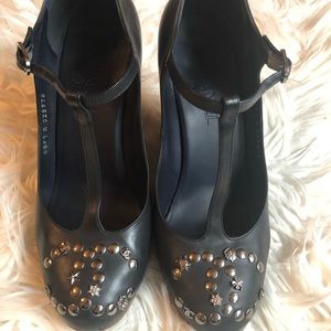 Chanel Mary Jane lucky charm wedges